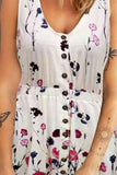 Double Take Scoop Neck Buttoned Sleeveless Magic Dress with Pockets 