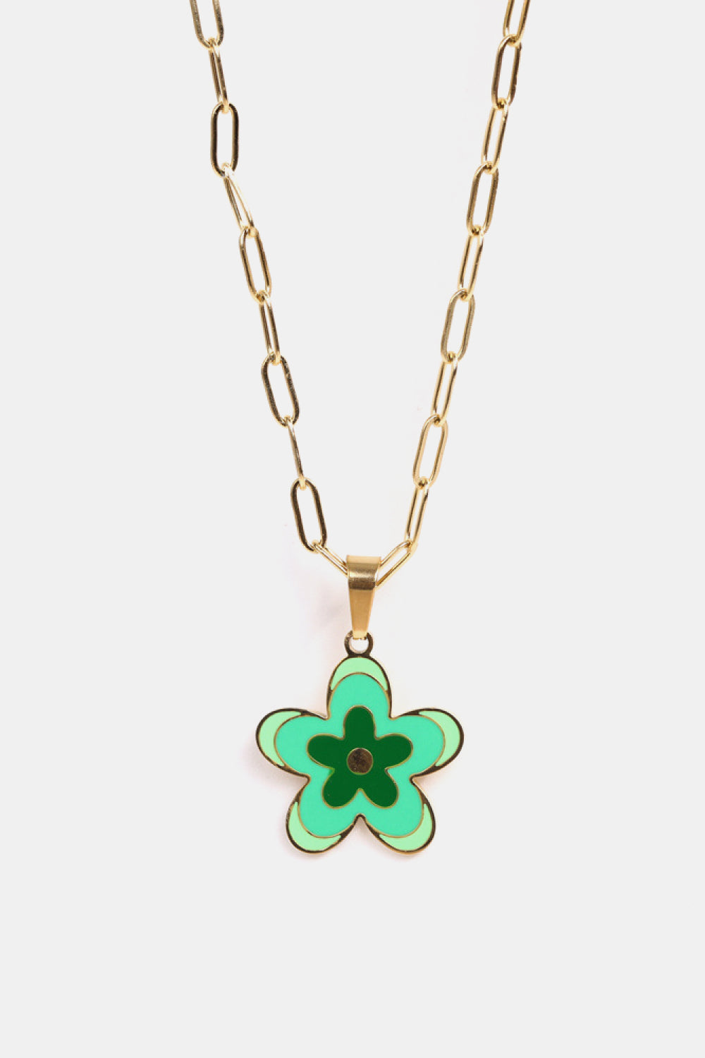 Flower Pendant Stainless Steel Necklace 