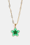 Flower Pendant Stainless Steel Necklace 