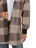 Plaid Long Sleeve Hooded Coat 