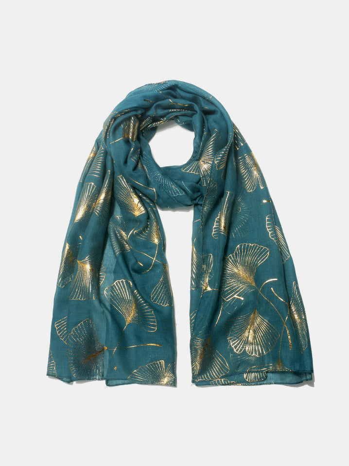 Ginkgo Leaf Polyester Scarf 