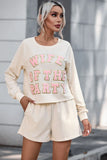WIFE OF THE PARTY Round Neck Top and Shorts Set Lingerie & Nightwear