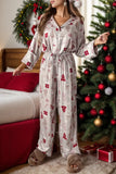 Printed Long Sleeve Top and Pants Lounge Set Lingerie & Nightwear