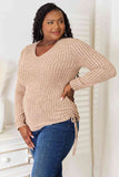 Double Take Drawstring Ribbed Long Sleeve T-Shirt 