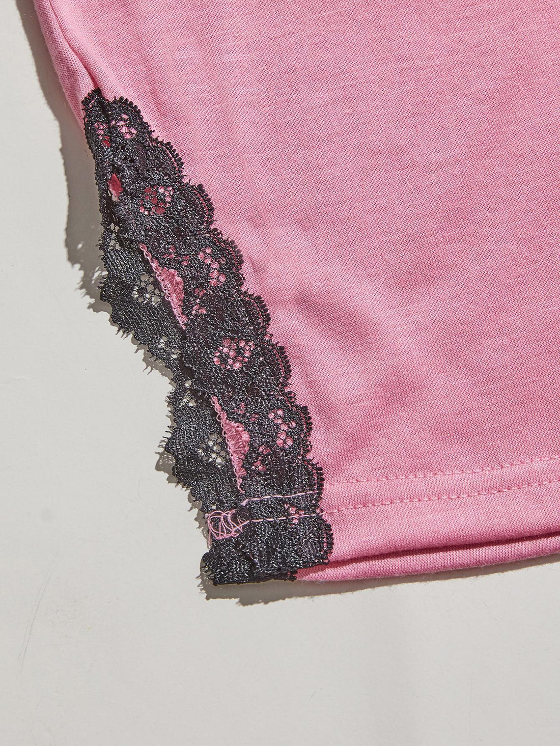 V-Neck Lace Trim Slit Cami and Pants Pajama Set Lingerie & Nightwear