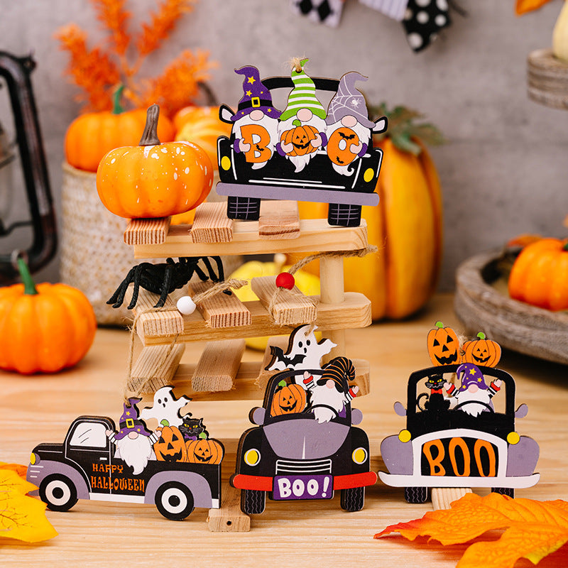 4-Piece Halloween Element Car-Shape Hanging Widgets 