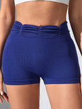 Ruched High Waist Active Shorts 