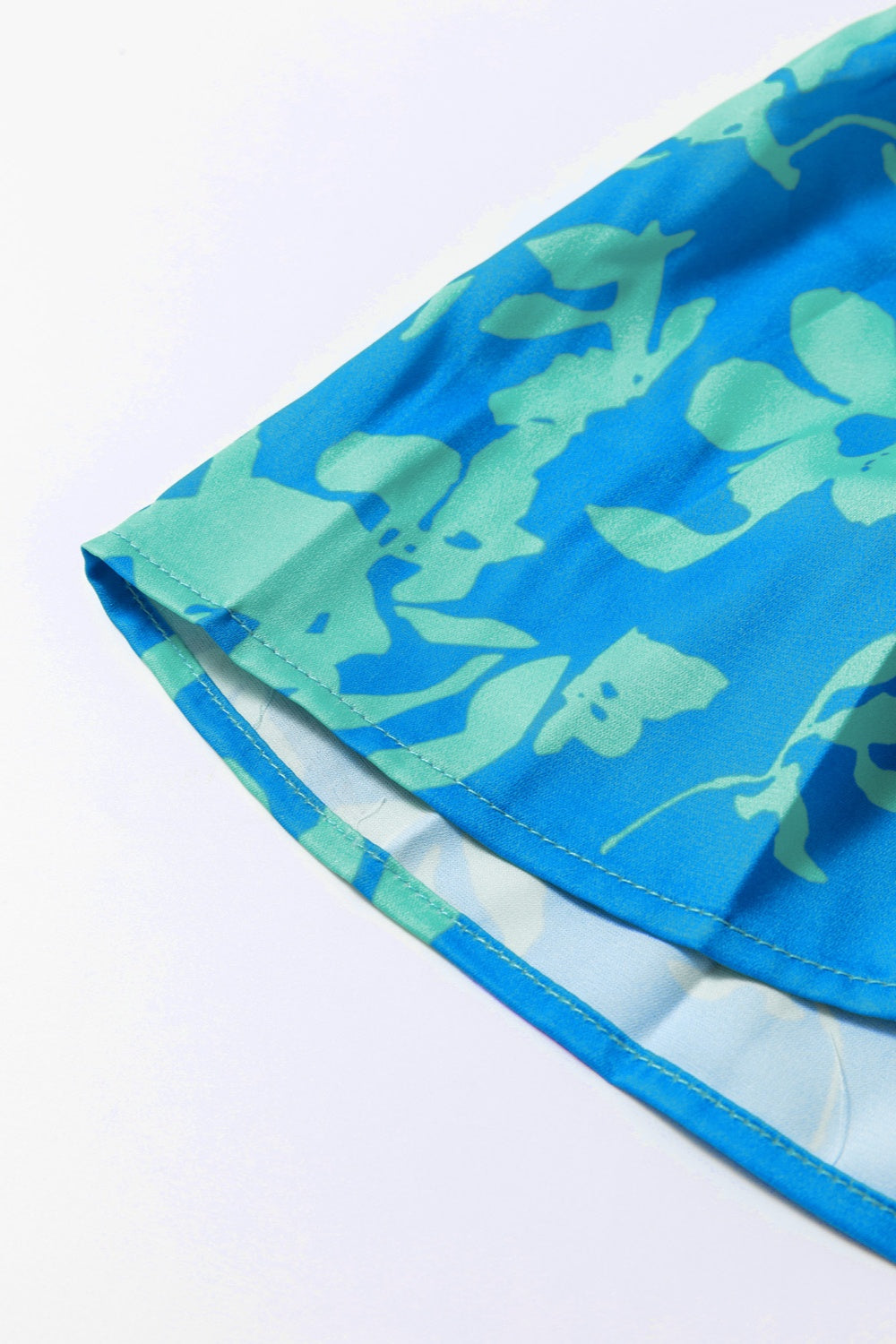 Plus Size Ruffled Printed Cap Sleeve Mini Dress 