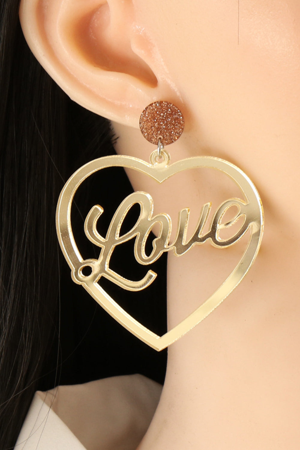 Heart Shape Acrylic Dangle Earrings 