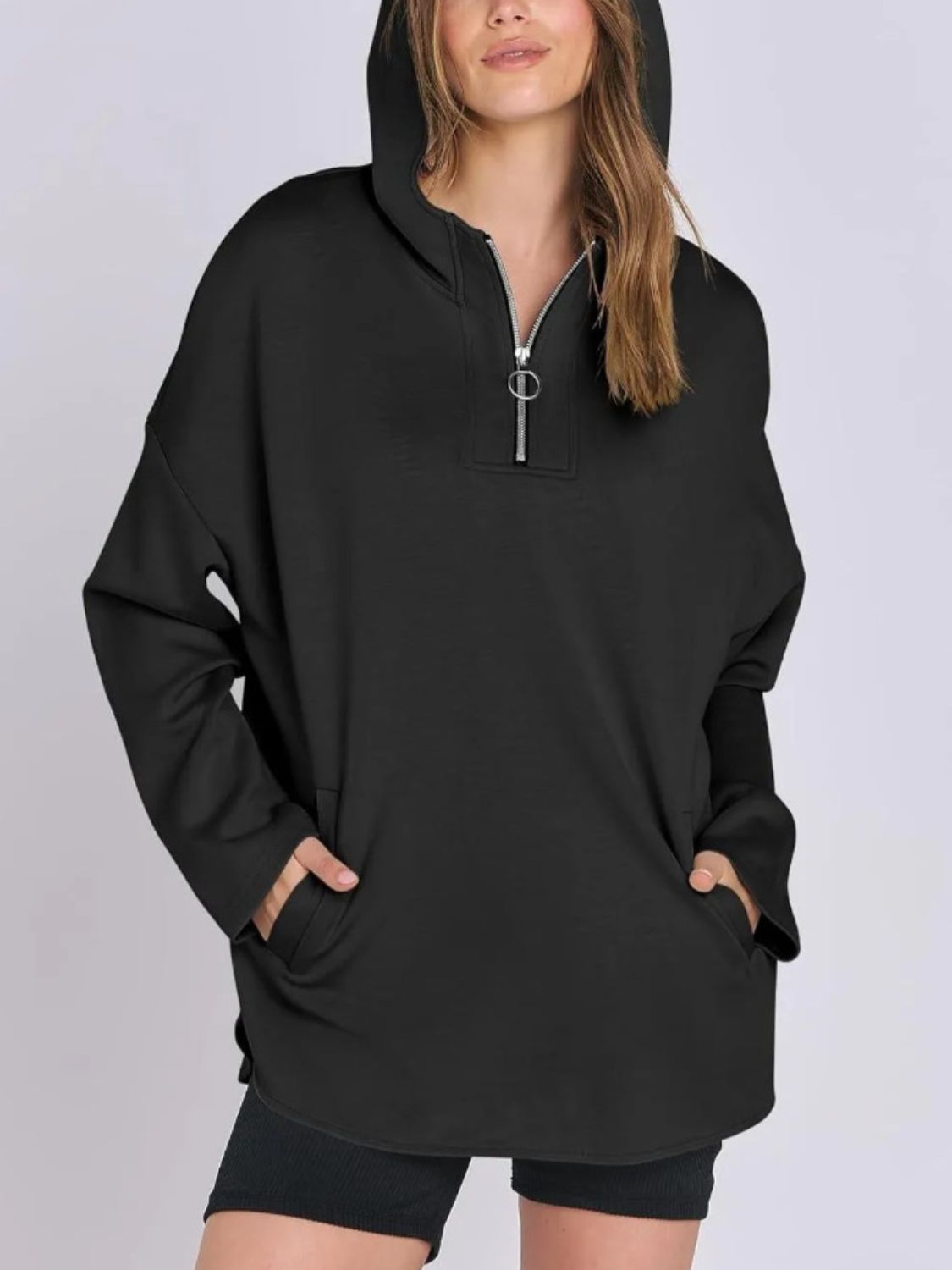 Quarter Zip Long Sleeve Hoodie 