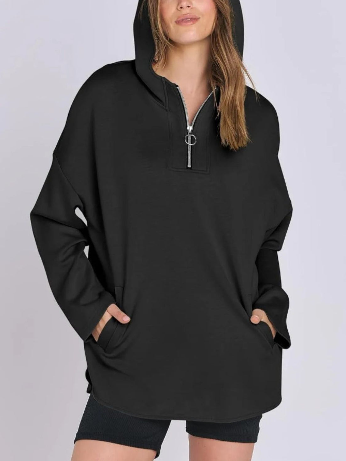 Quarter Zip Long Sleeve Hoodie 