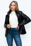 How Dare U Pocketed Zip Up Puffer Jacket with Removable Hood 