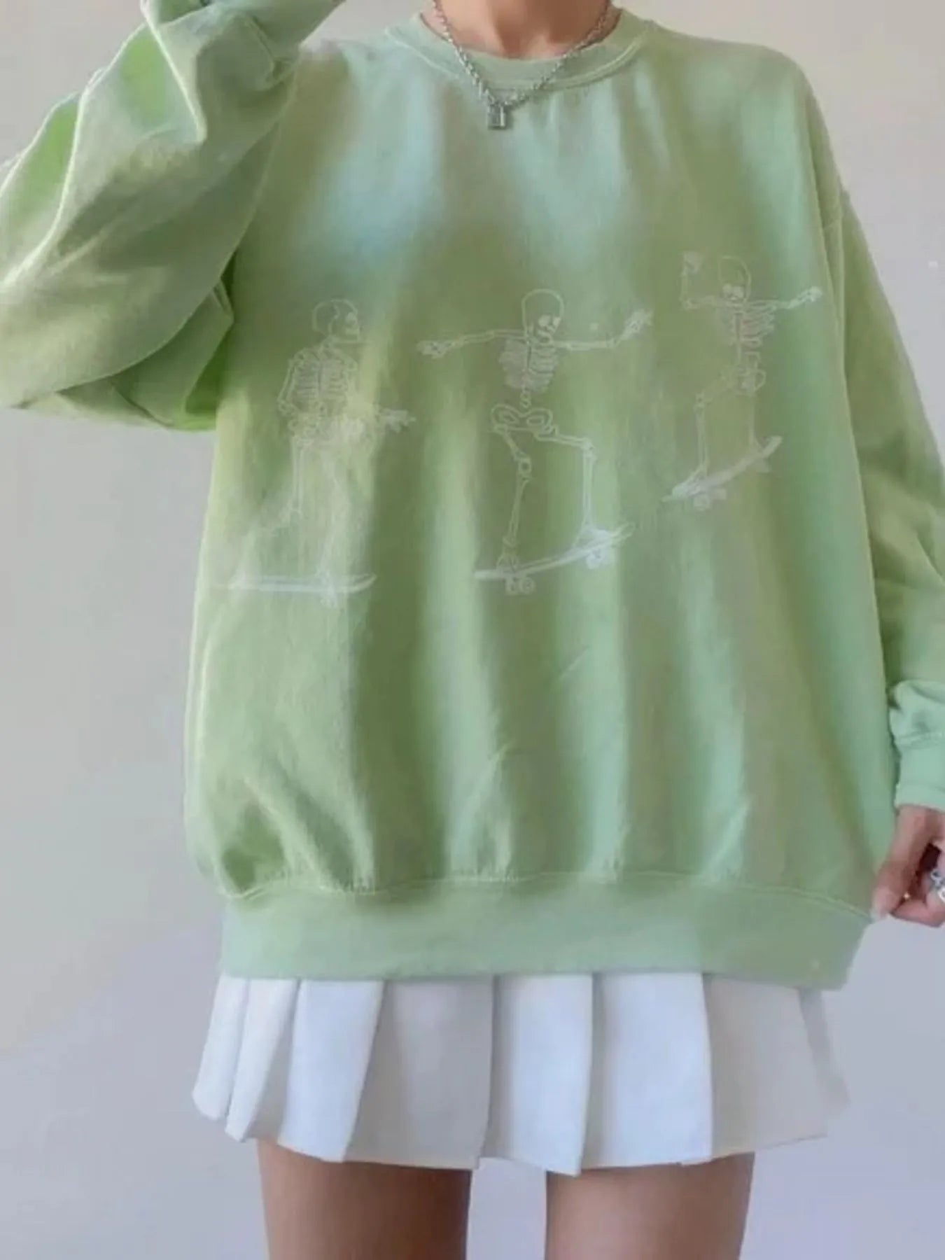 Skeleton Graphic Oversized Sweatshirt 