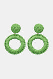 Round Shape Raffia Grass Dangle Earrings 