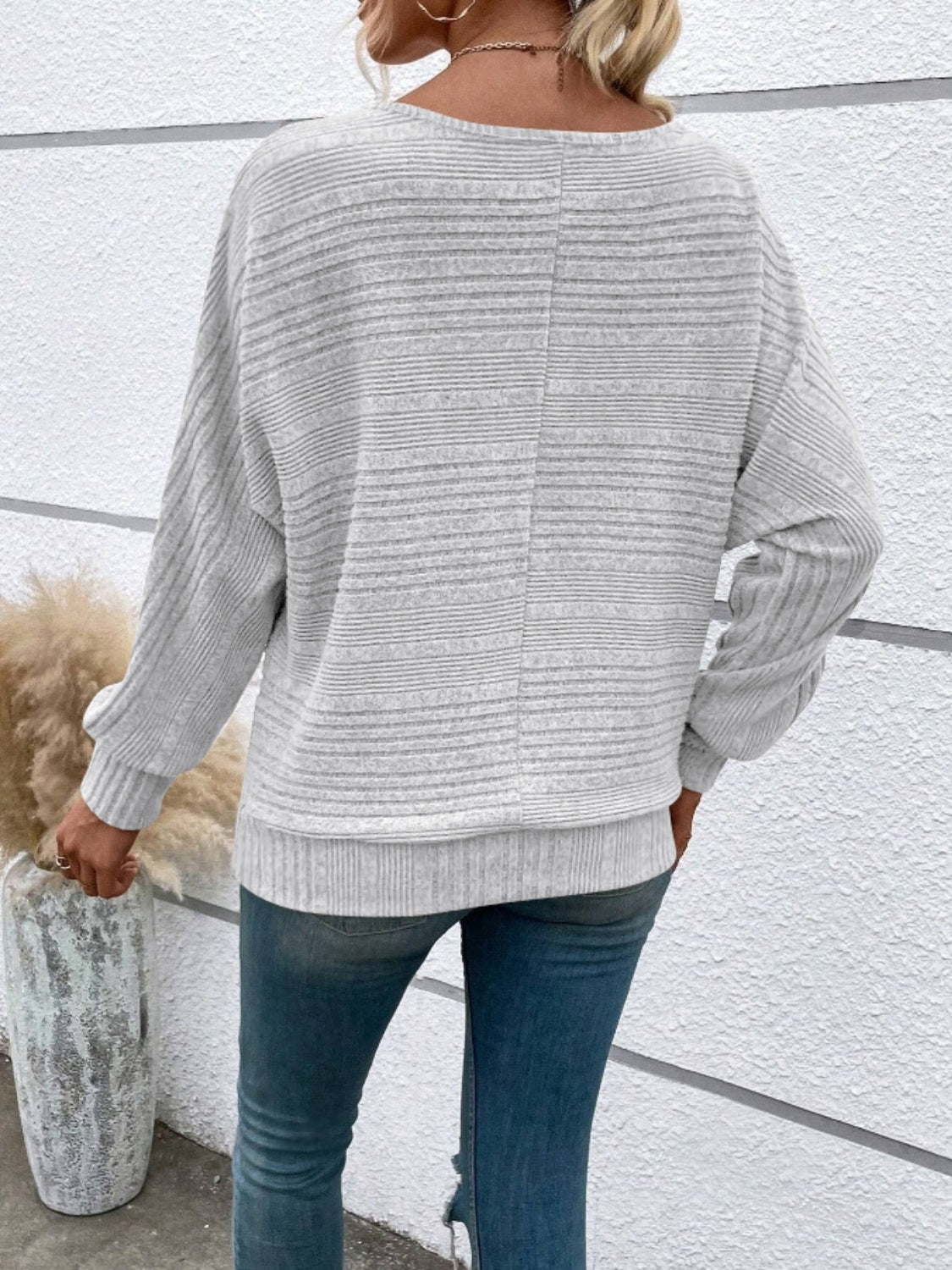 Full Size Round Neck Long Sleeve Top 
