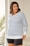 Plus Size Striped Round Neck Long Sleeve T-Shirt 
