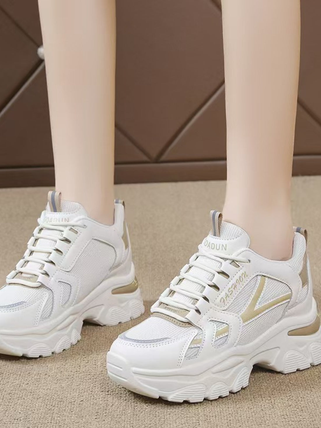 Mesh Lace Up Platform Sneakers 