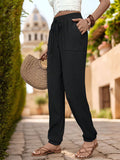 Perfee Textured High Waist Joggers 