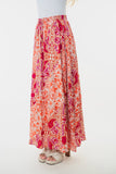 White Birch Full Size High Waisted Floral Woven Skirt 