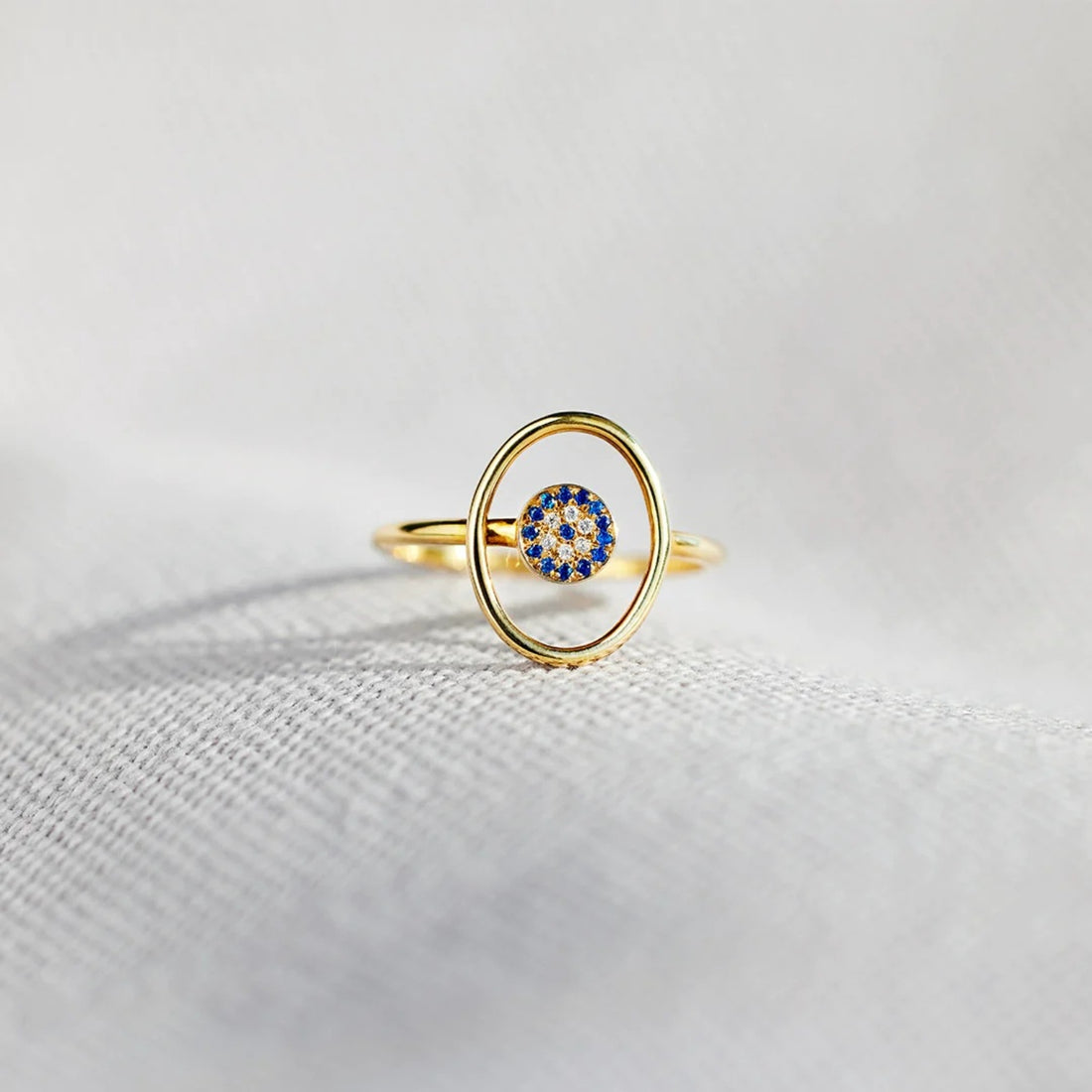 925 Sterling Silver Evil Eye Ring 
