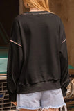 Sequin Pumpkin Round Neck Long Sleeve Sweatshirt 