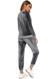Round Neck Long Sleeve Loungewear Set with Pockets Lingerie & Nightwear