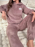 Kangaroo Pocket Long Sleeve Hoodie and Pants Lounge Set Lingerie & Nightwear