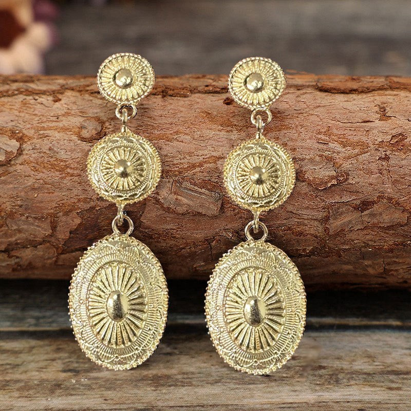 Vintage Alloy Dangle Earrings 