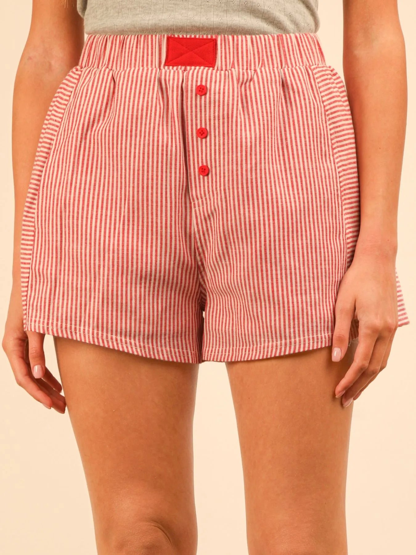 Striped High-Waist Shorts 