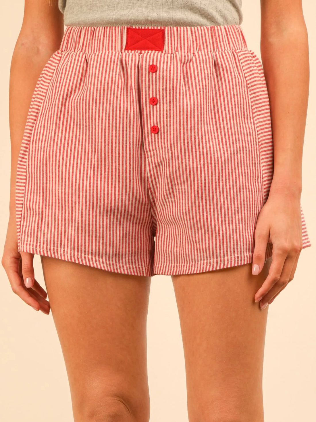 Striped High-Waist Shorts 
