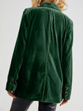 Lapel Collar Long Sleeve Blazer with Pockets 