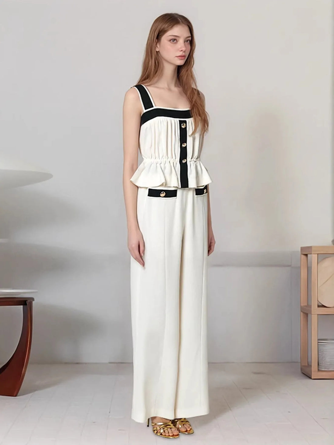 Ruffled Hem Tank and Pants Set Two Piece Dresses