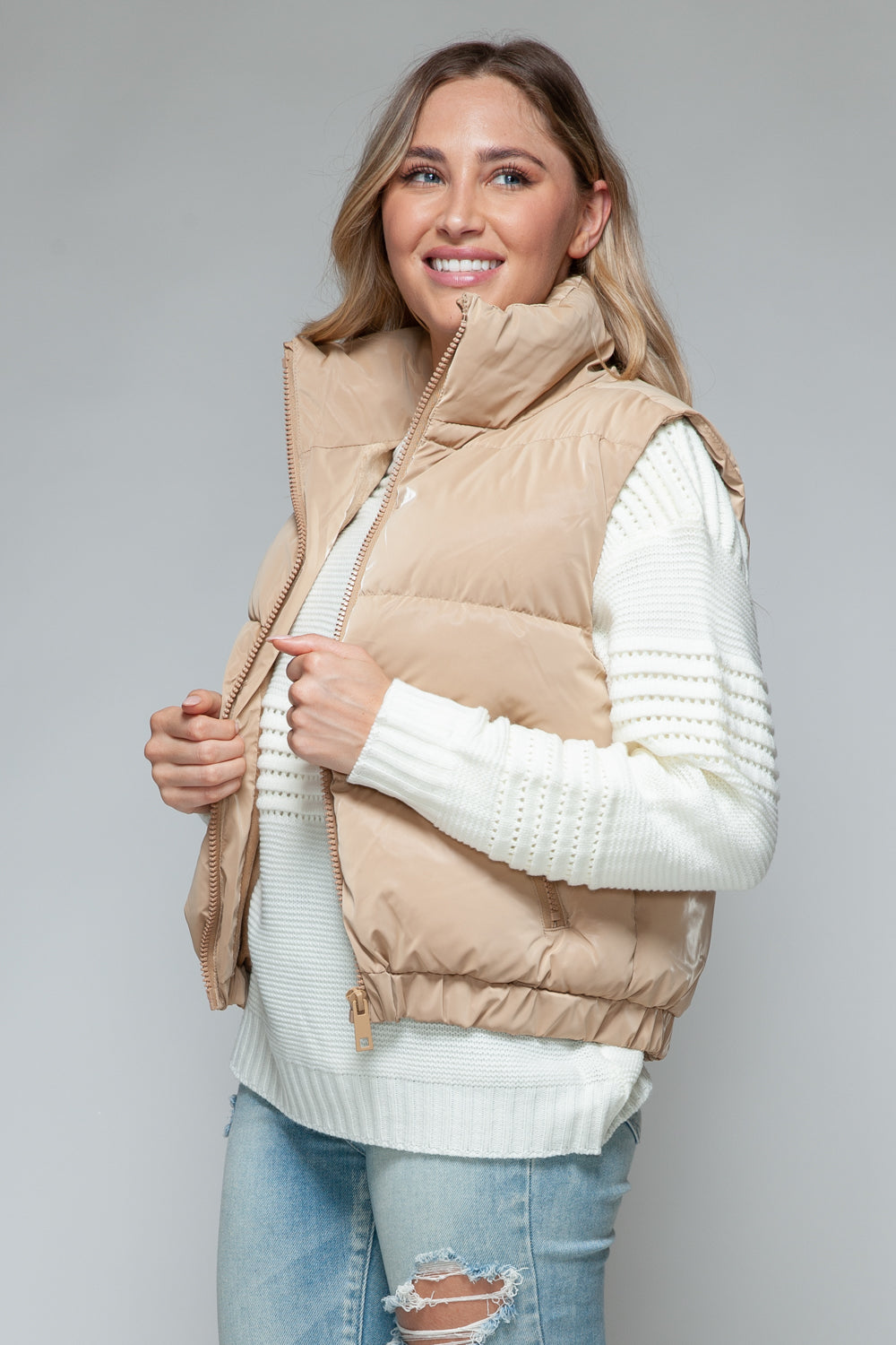 Snobbish Fine Fur Lining Quilted Vest 