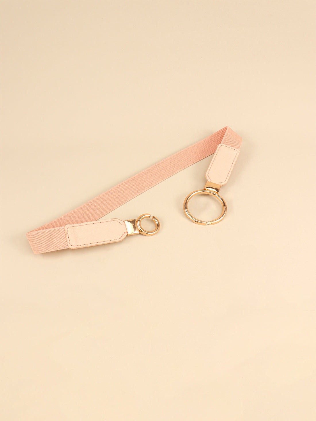 Double Ring Buckle Elastic PU Belt 