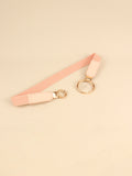 Double Ring Buckle Elastic PU Belt 