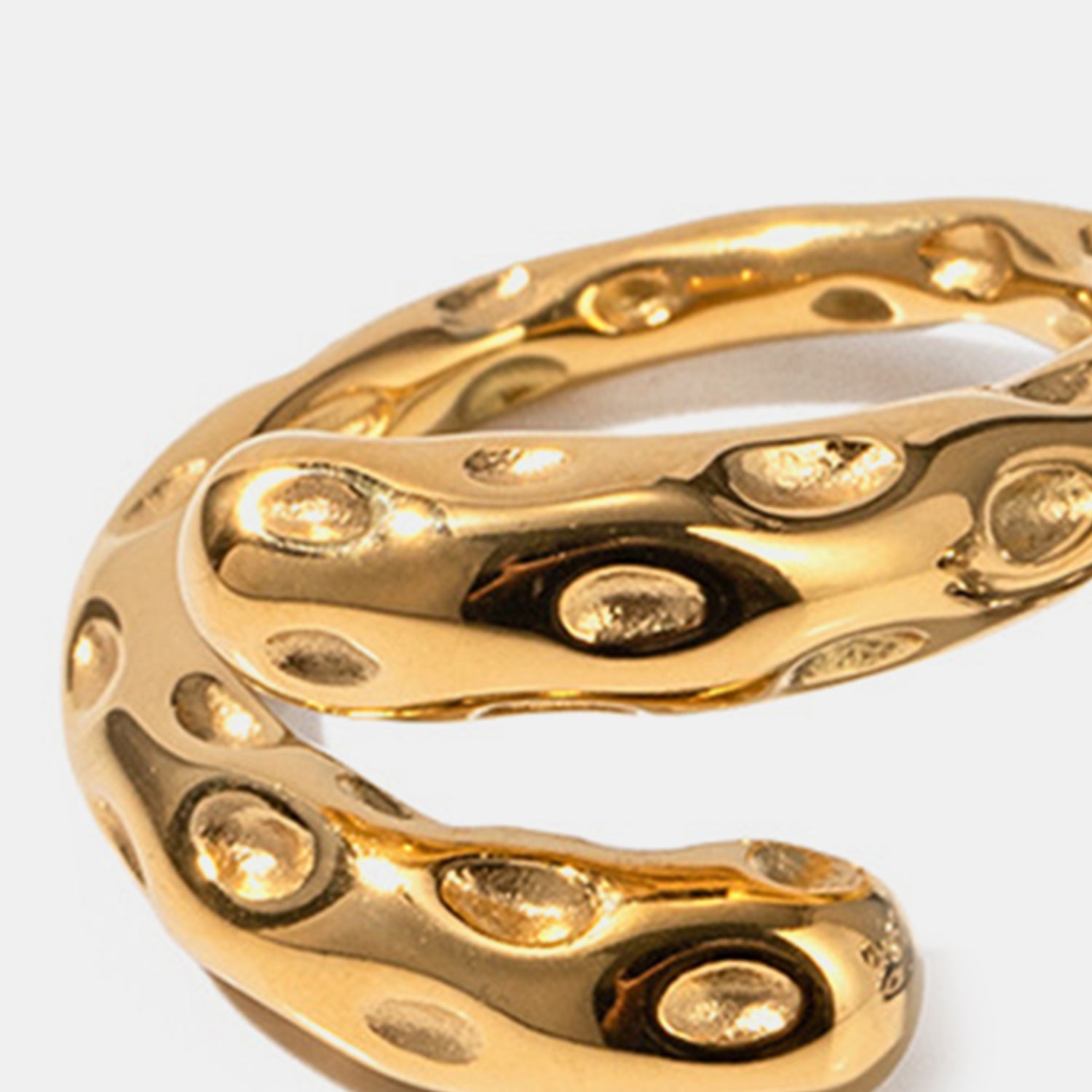 Titanium Steel Gold-Plated Bypass Ring 
