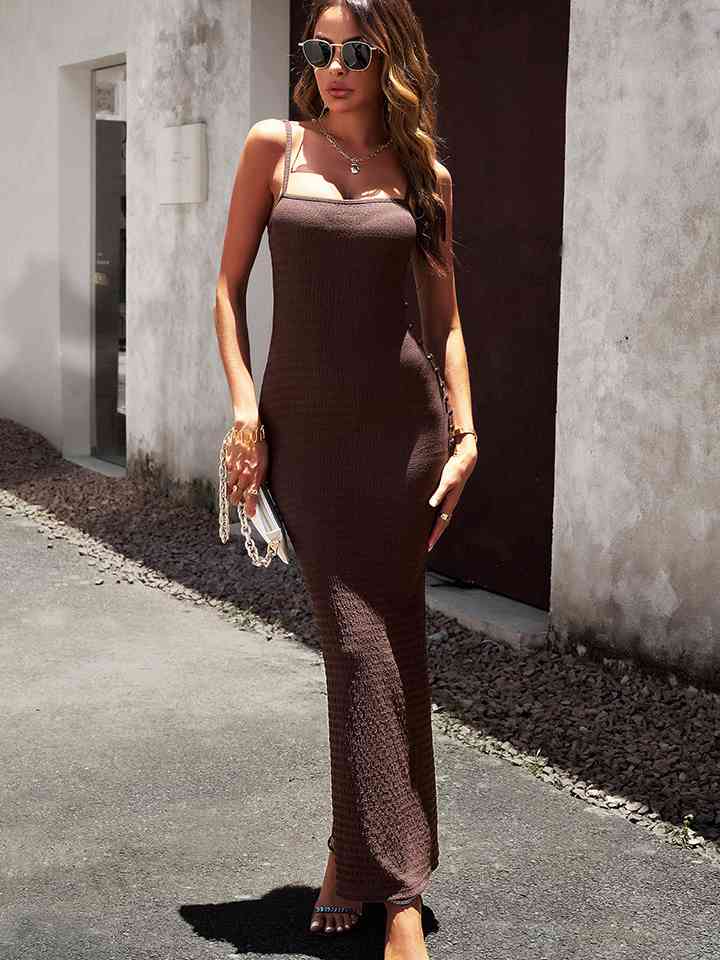 Devine Spaghetti Strap Bodyline Maxi Dress Dresses