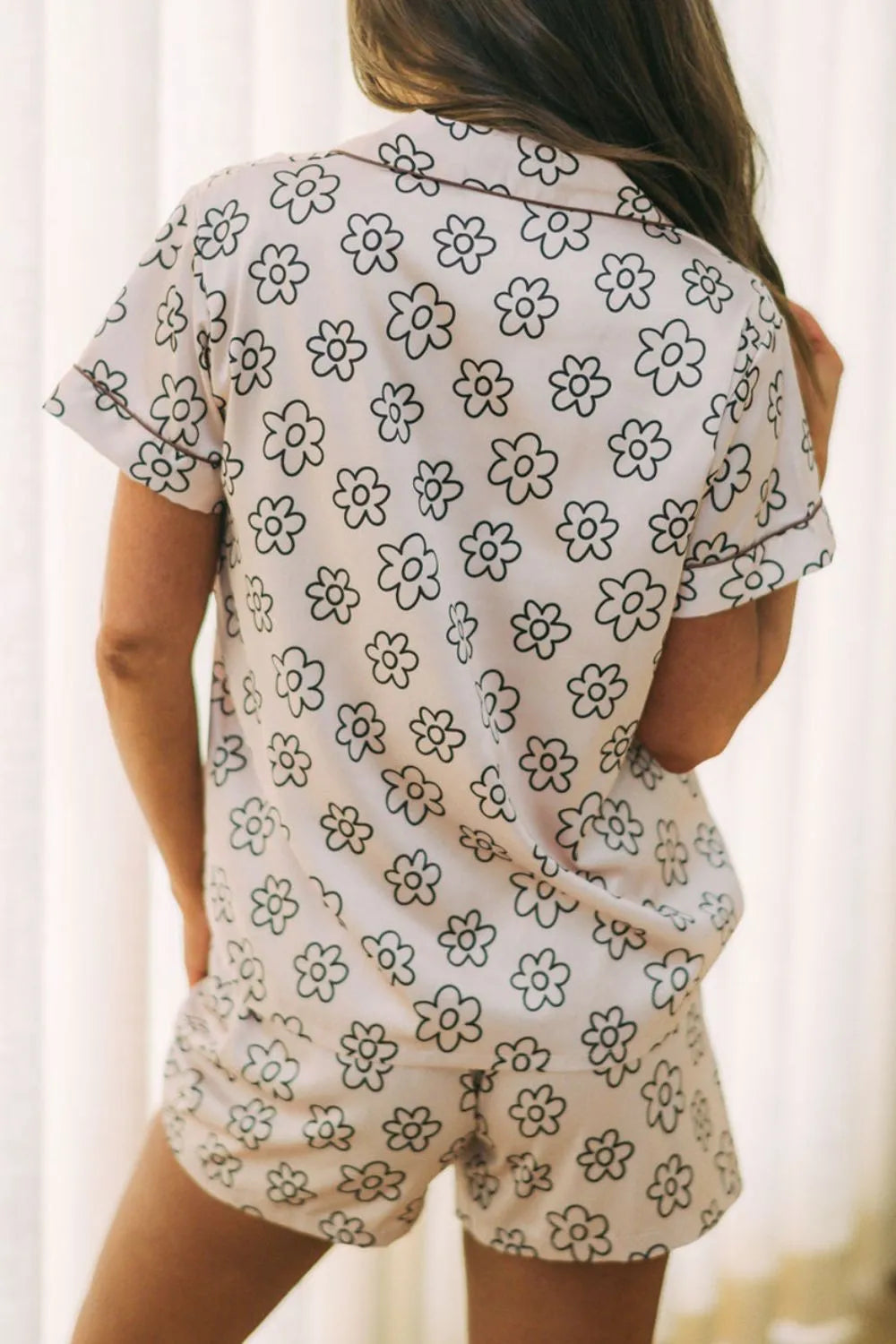 Flower Printed Top and Shorts Lounge Set Lingerie & Nightwear
