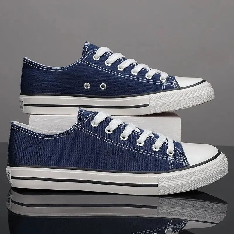 Lace Up Round Toe Canvas Sneakers 