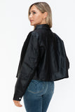 Snobbish Snap Down Long Sleeve PU Leather Jacket 