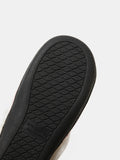 Horn Buckle Furry Texture Flat Slippers 