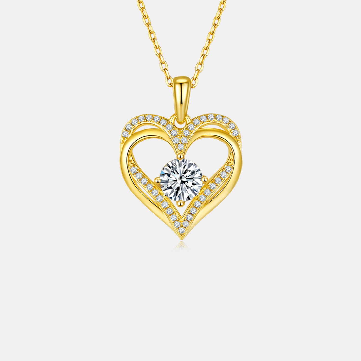 1.2 Carat Moissanite 925 Sterling Silver Heart Necklace 
