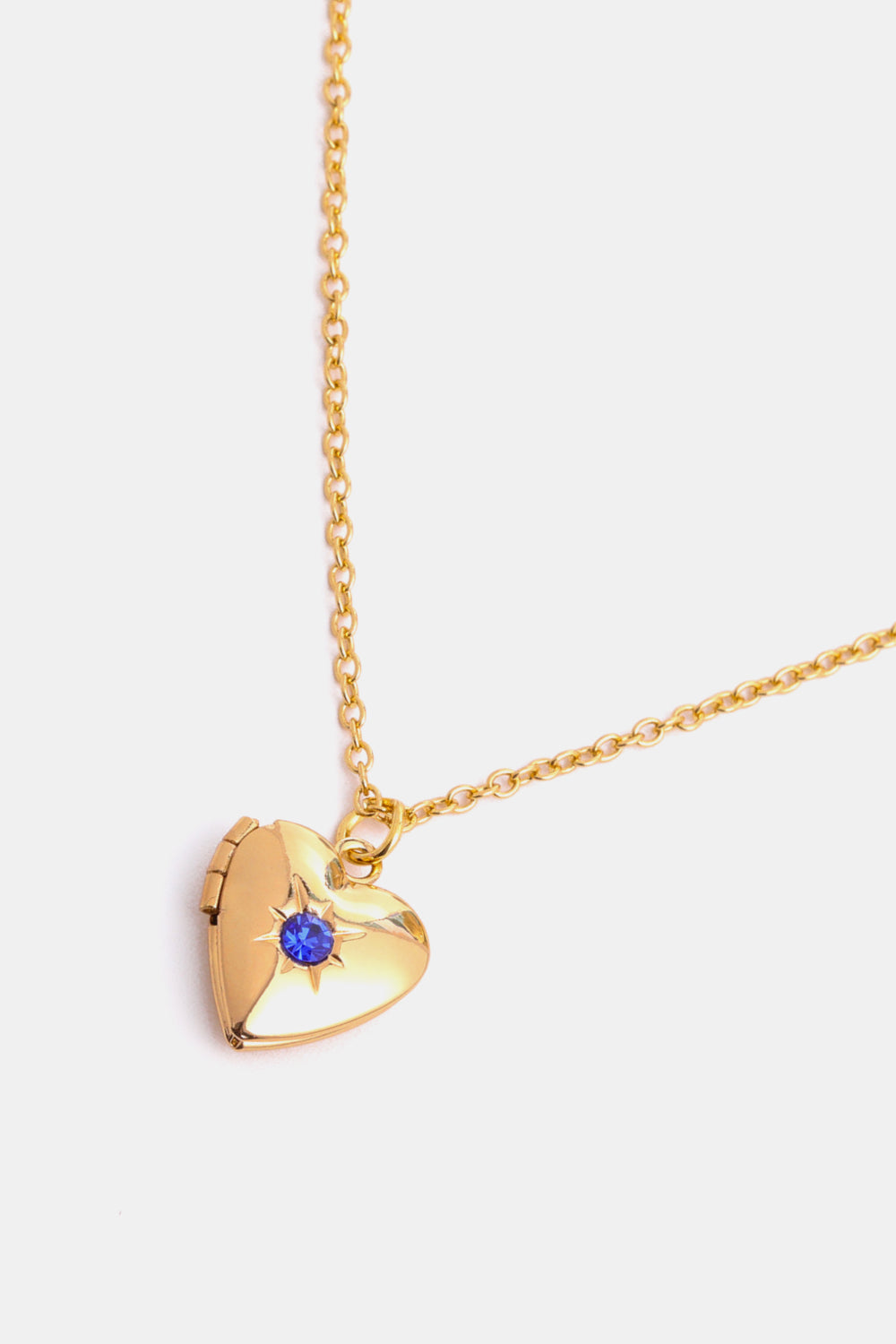 Zircon Heart Shape 14K Gold-Plated Pendant Necklace 