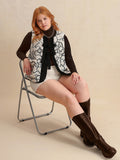 Plus Size Tied Sherpa Vest Coat with Pockets 