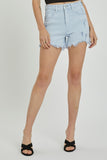 RISEN Full Size High Rise Distressed Detail Denim Shorts 