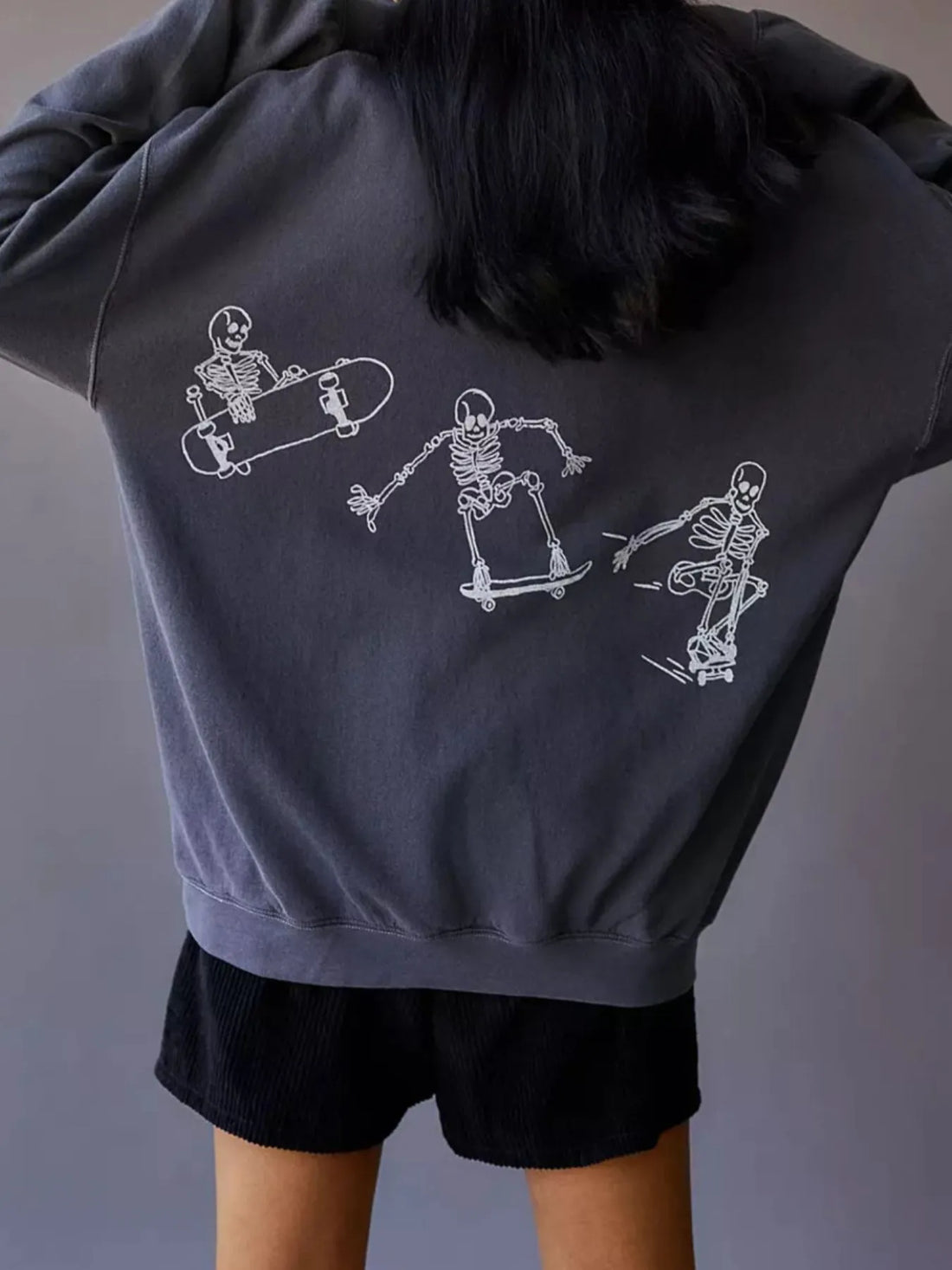 Skeleton Graphic Oversized Sweatshirt 