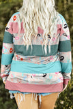 Plus Size Striped Slit Long Sleeve T-Shirt 