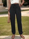 Perfee Textured High Waist Joggers 