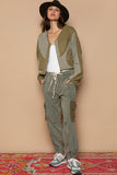 POL Quilted Knit Viding Detail Knit Patch Jacket 