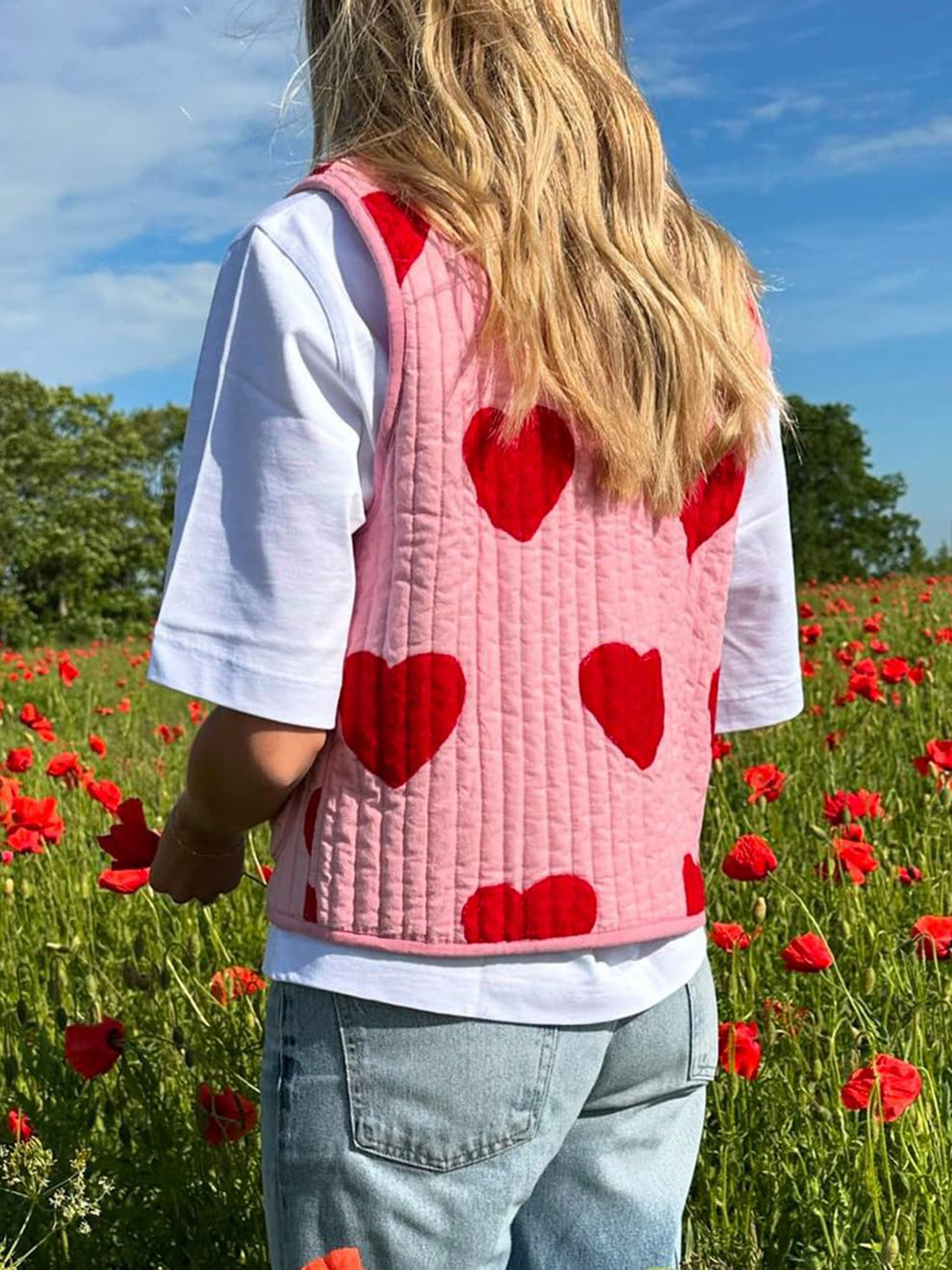 Tied Heart Vest with Pockets 